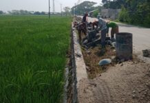 Antisipasi Longsor, PUPR Banten Lakukan Perbaikan Peninggian TPT di Jalan Ciruas-Pontang